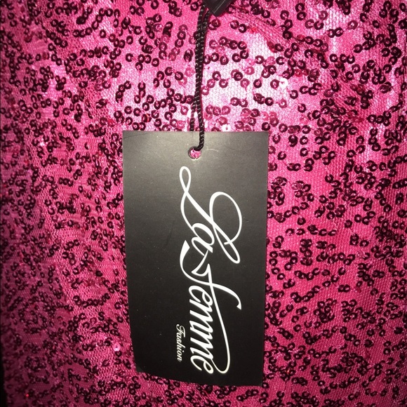 NWT LaFemme Pink Evening Gown 12 - Picture 5 of 8